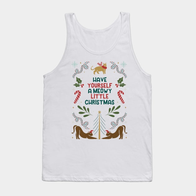 Meowy little Christmas Tank Top by gabbadelgado